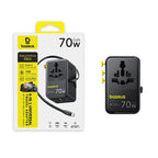 70W Universal GaN Travel Adapter with Fast Charging Ports
