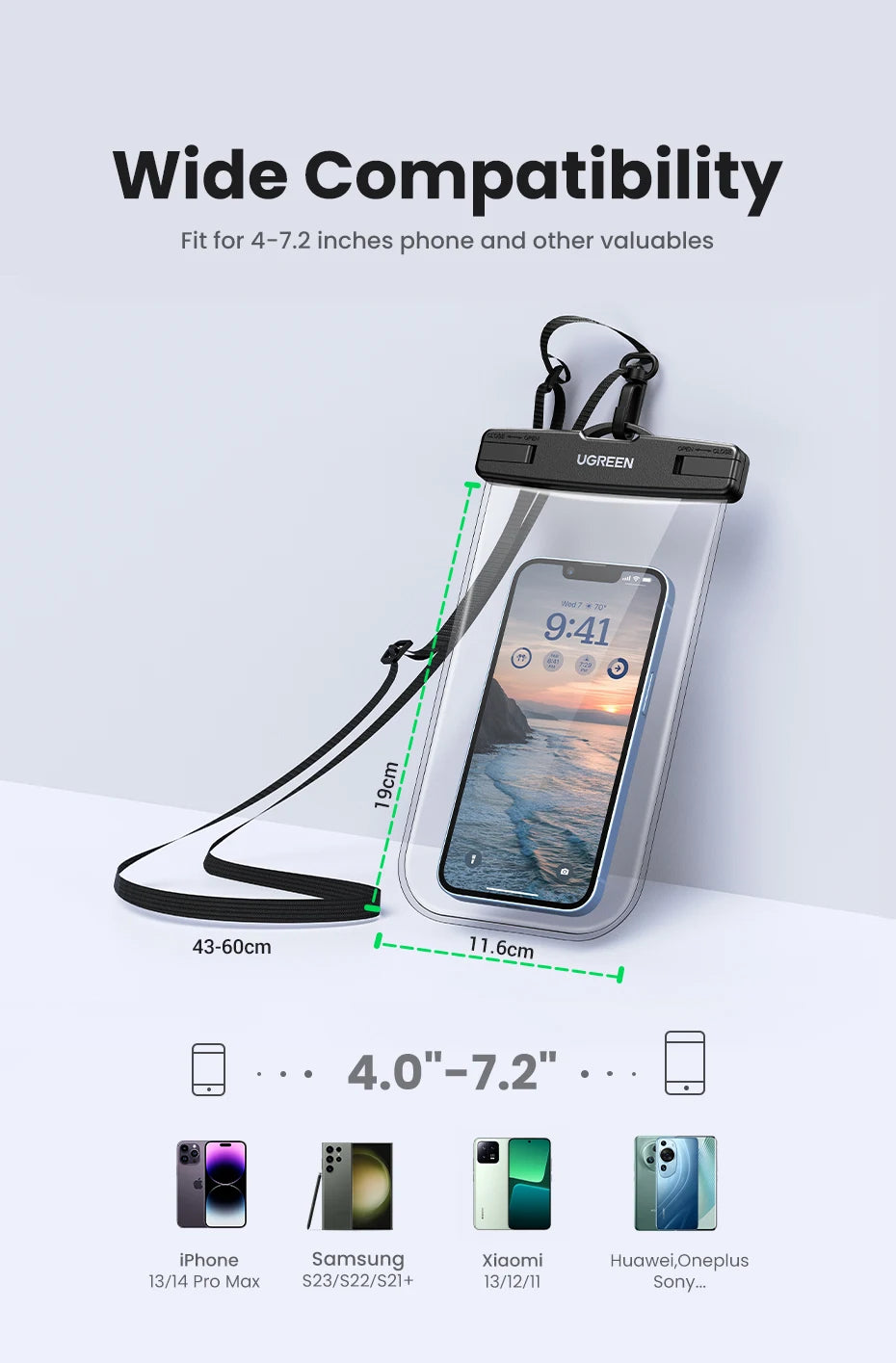 IPX8 Universal Waterproof Phone Pouch for Swimming and Diving - 16