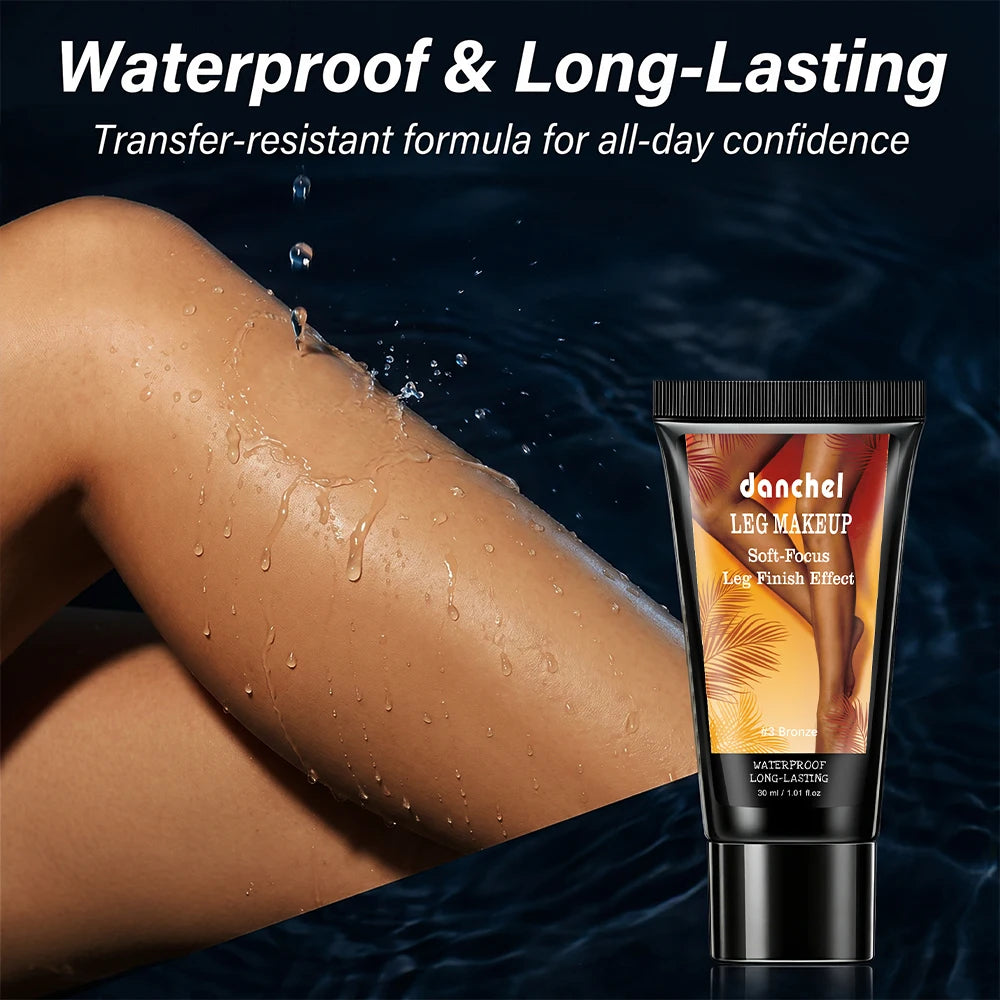 Waterproof Leg and Body Foundation with Application Glove