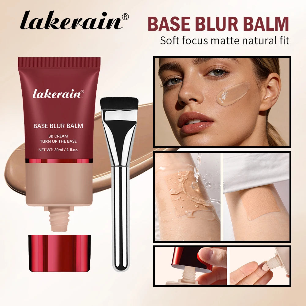 Blurring Makeup Primer and Foundation Balm with Applicator Brush