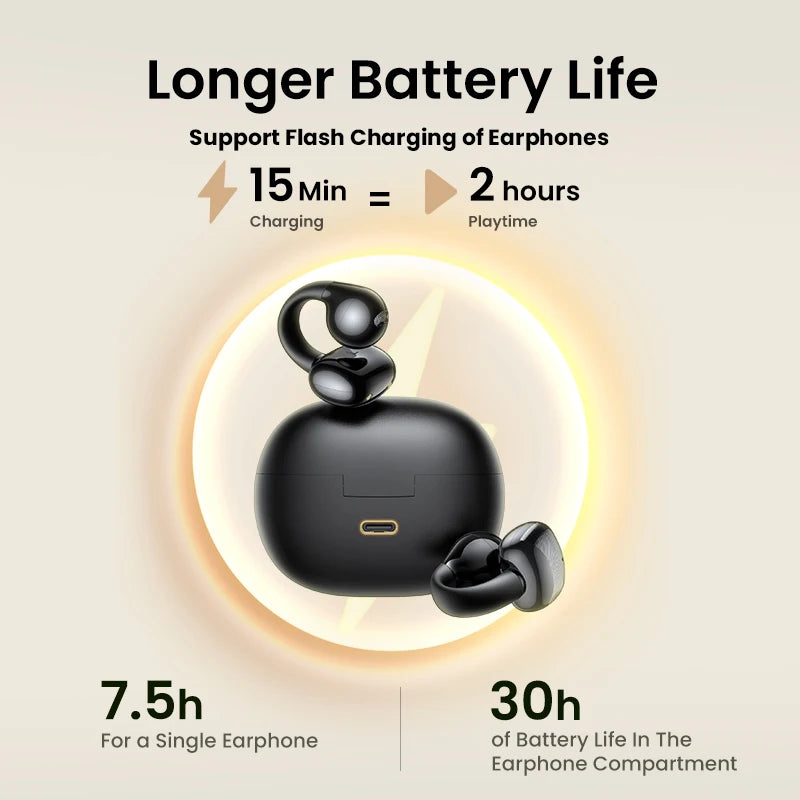Open-Ear Bluetooth 5.4 Wireless Clip Earbuds