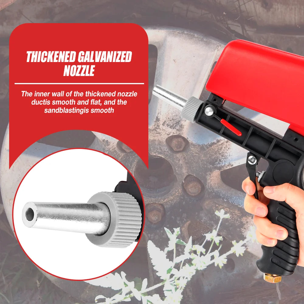 Portable 90PSI Pneumatic Gravity Feed Sandblasting Gun - 11