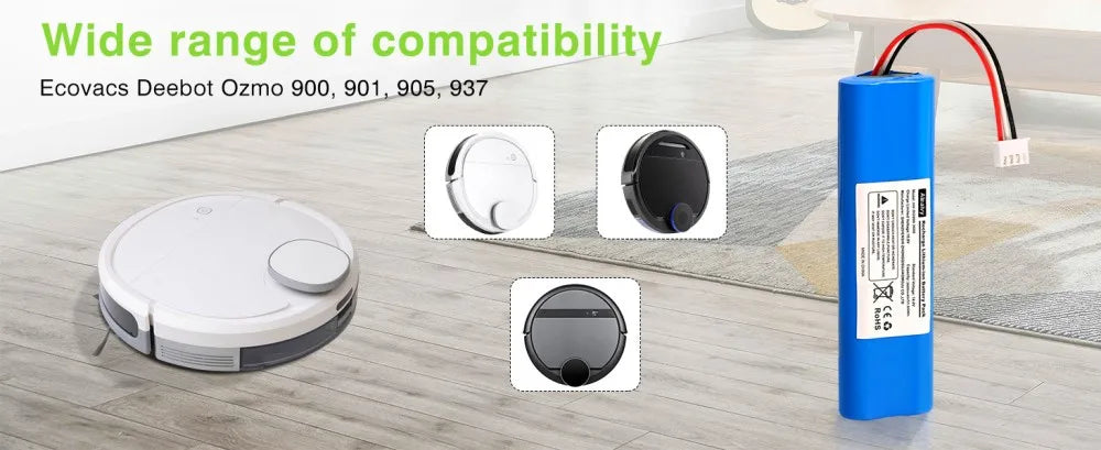 Replacement 6800mAh Battery for Deebot Ozmo Robot Vacuums