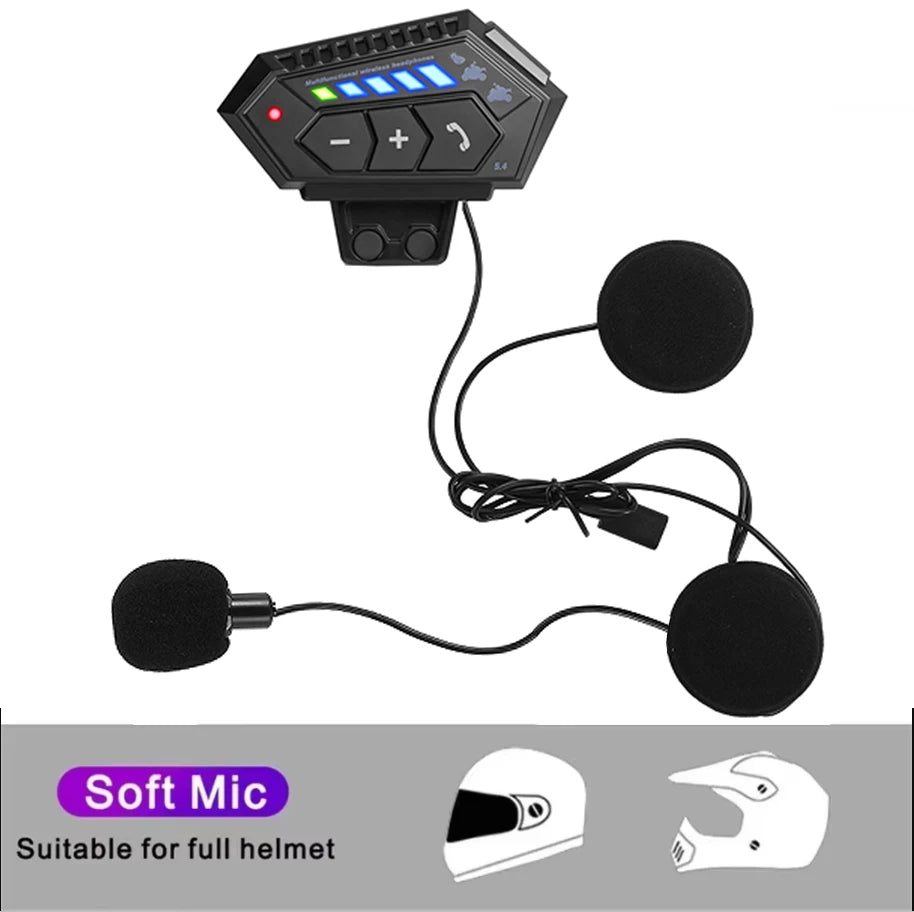 BT12-2x Motorcycle Helmet Bluetooth 5.4 Headset with Voice Assistant