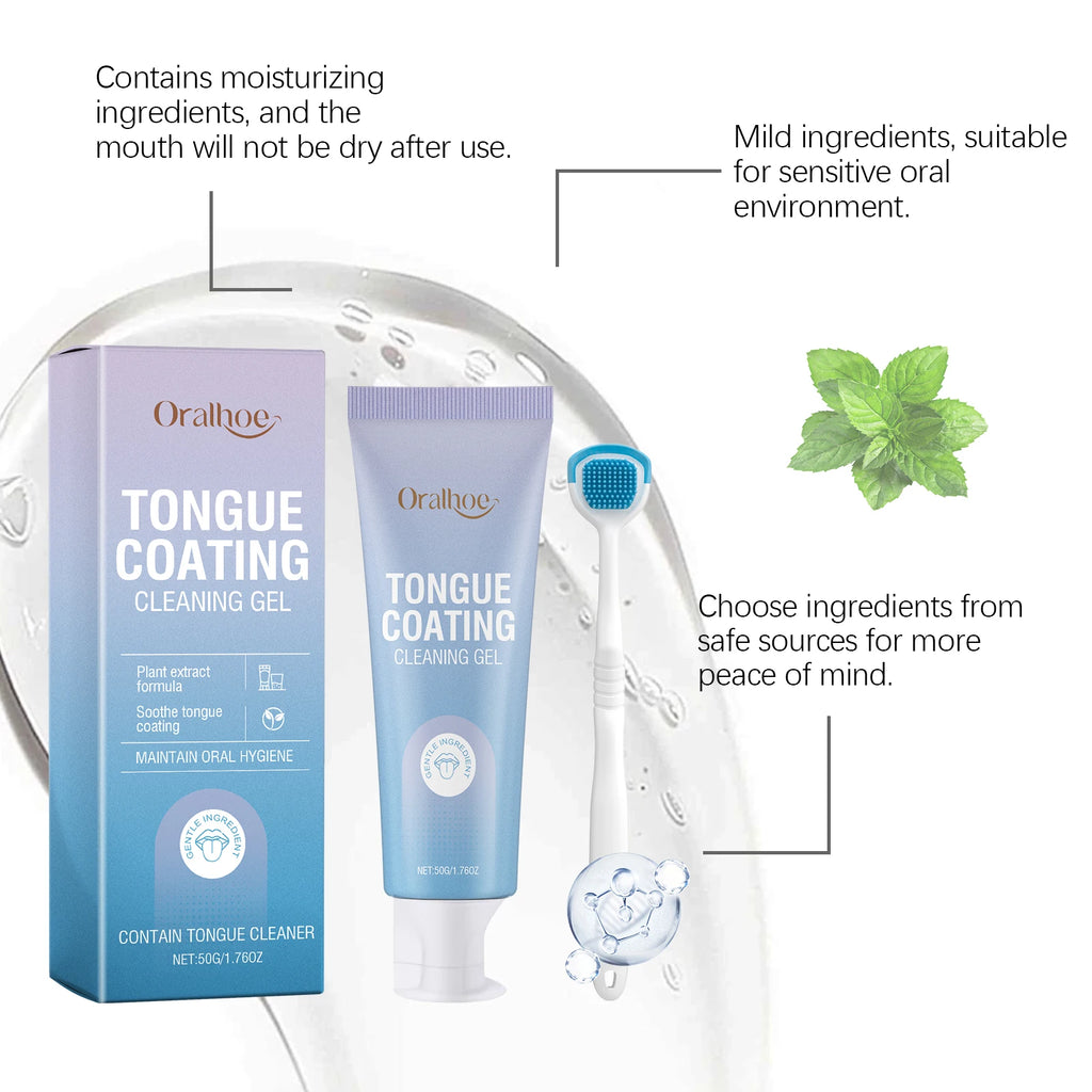Tongue Cleaning Gel and Scraper Kit for Fresh Breath