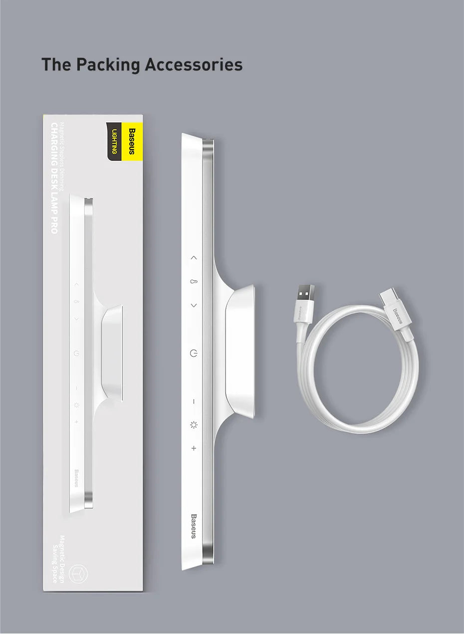 Magnetic Rechargeable LED Desk Lamp with Stepless Dimming
