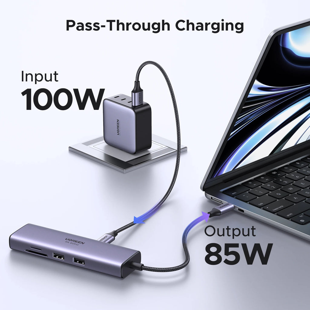 7-in-1 USB-C Hub with 4K 60Hz HDMI and 100W Power Delivery