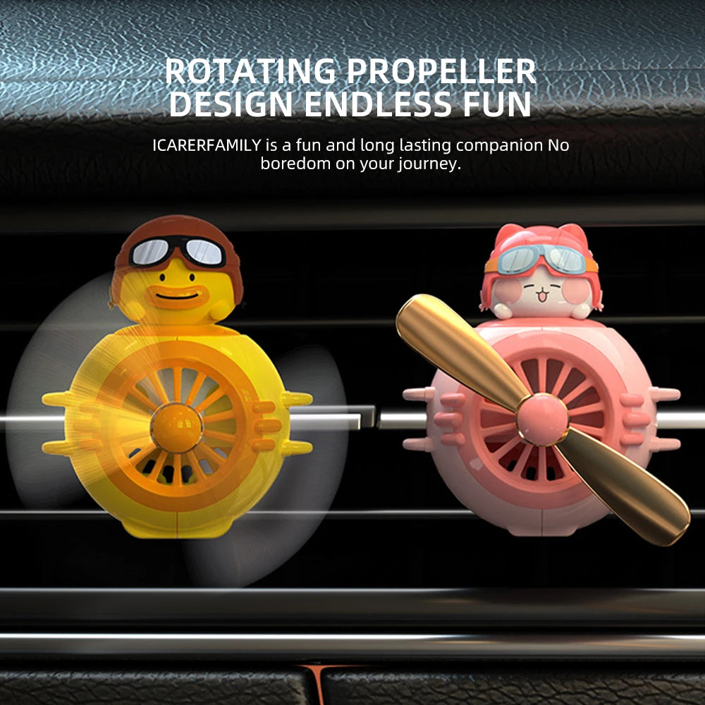Bear Pilot Rotating Propeller Car Vent Air Freshener Fragrance Diffuser