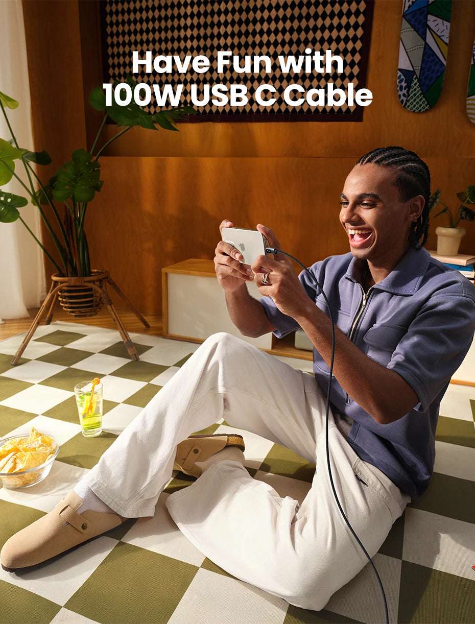 100W USB-C Fast Charging Cable with LED Status Display