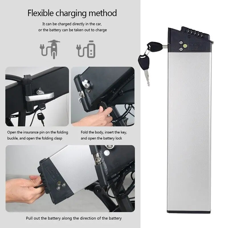 48V Lithium-Ion E-Bike Replacement Battery for Folding Electric Bikes - 5