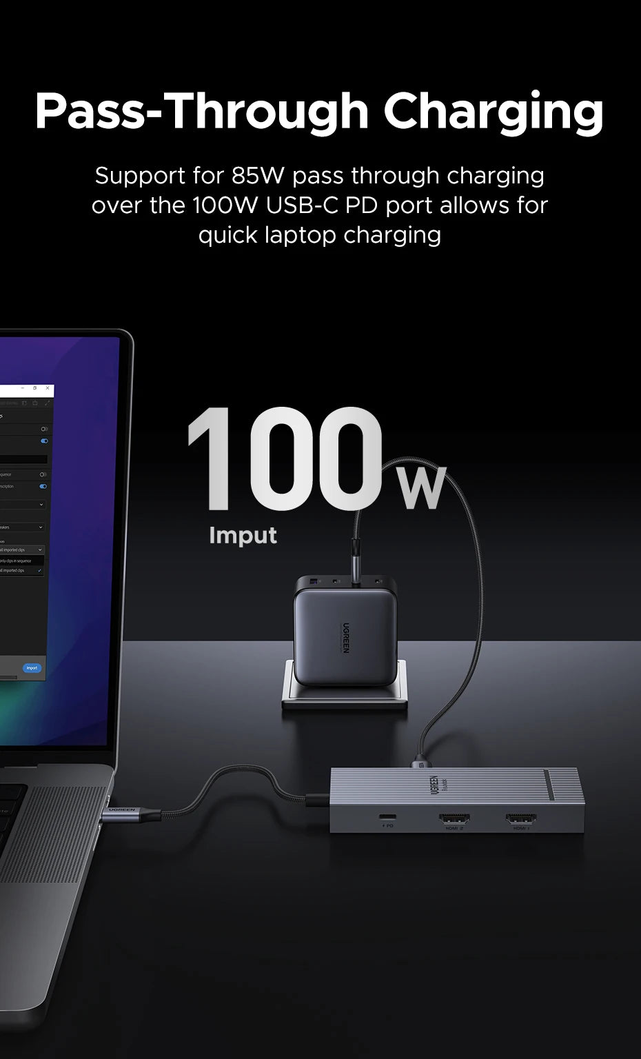 7-in-1 USB-C Hub with Dual 4K 60Hz HDMI and 100W Charging