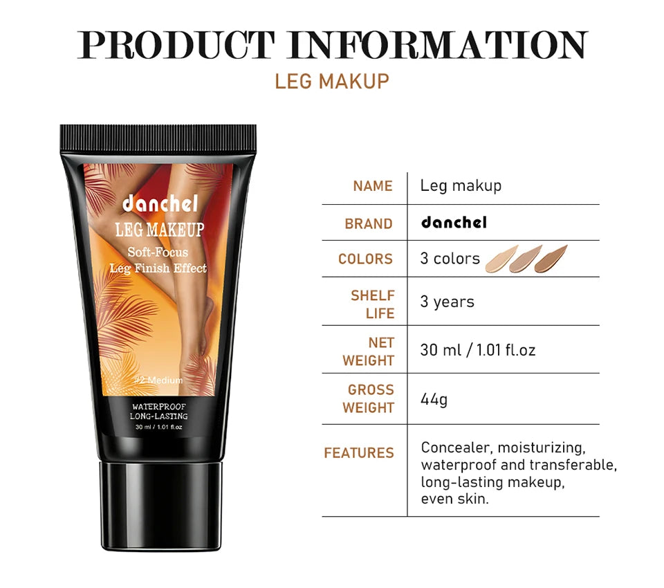 Waterproof Leg and Body Foundation with Application Glove