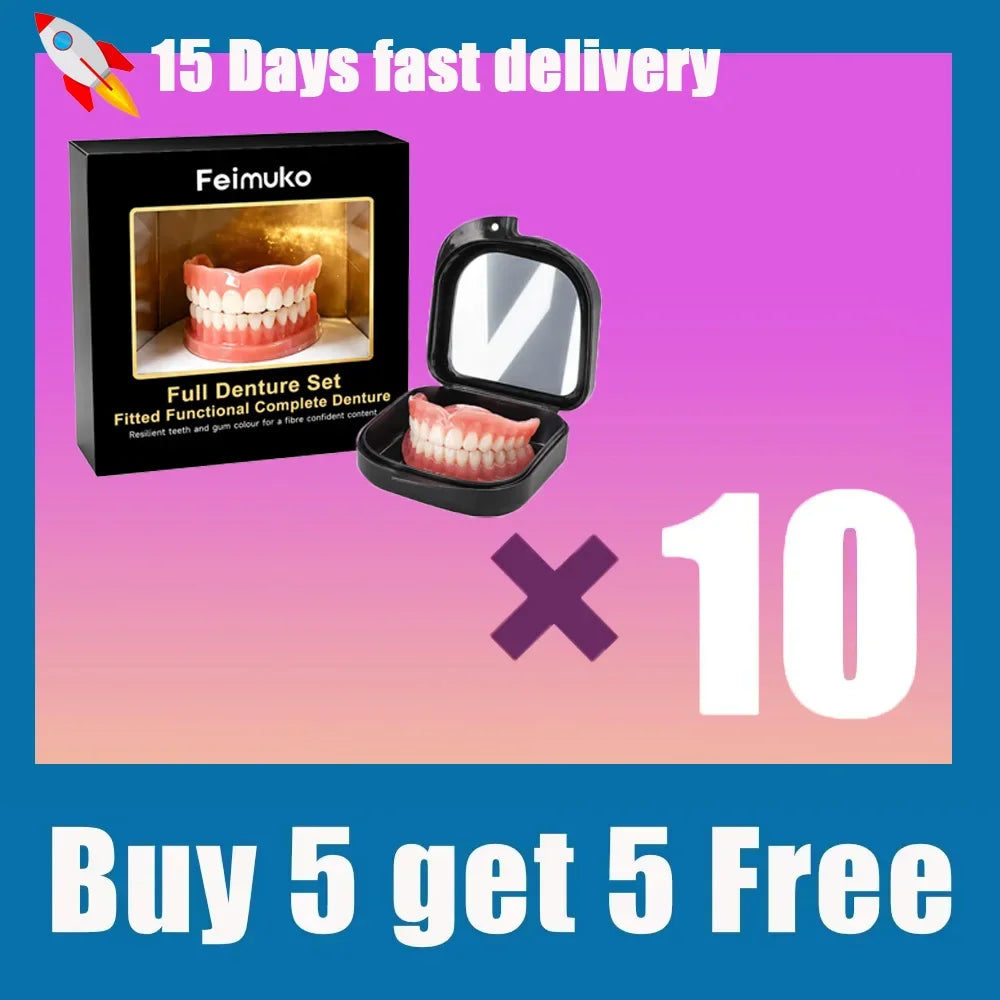 Comfortable Snap-On Dentures with Mirror Storage Case