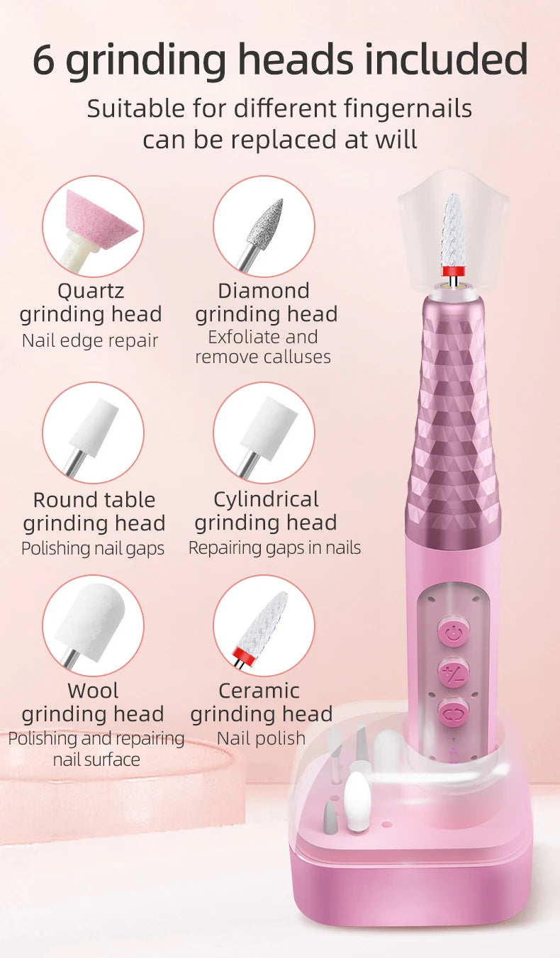 Cordless Electric Nail Drill Kit for Manicure and Pedicure