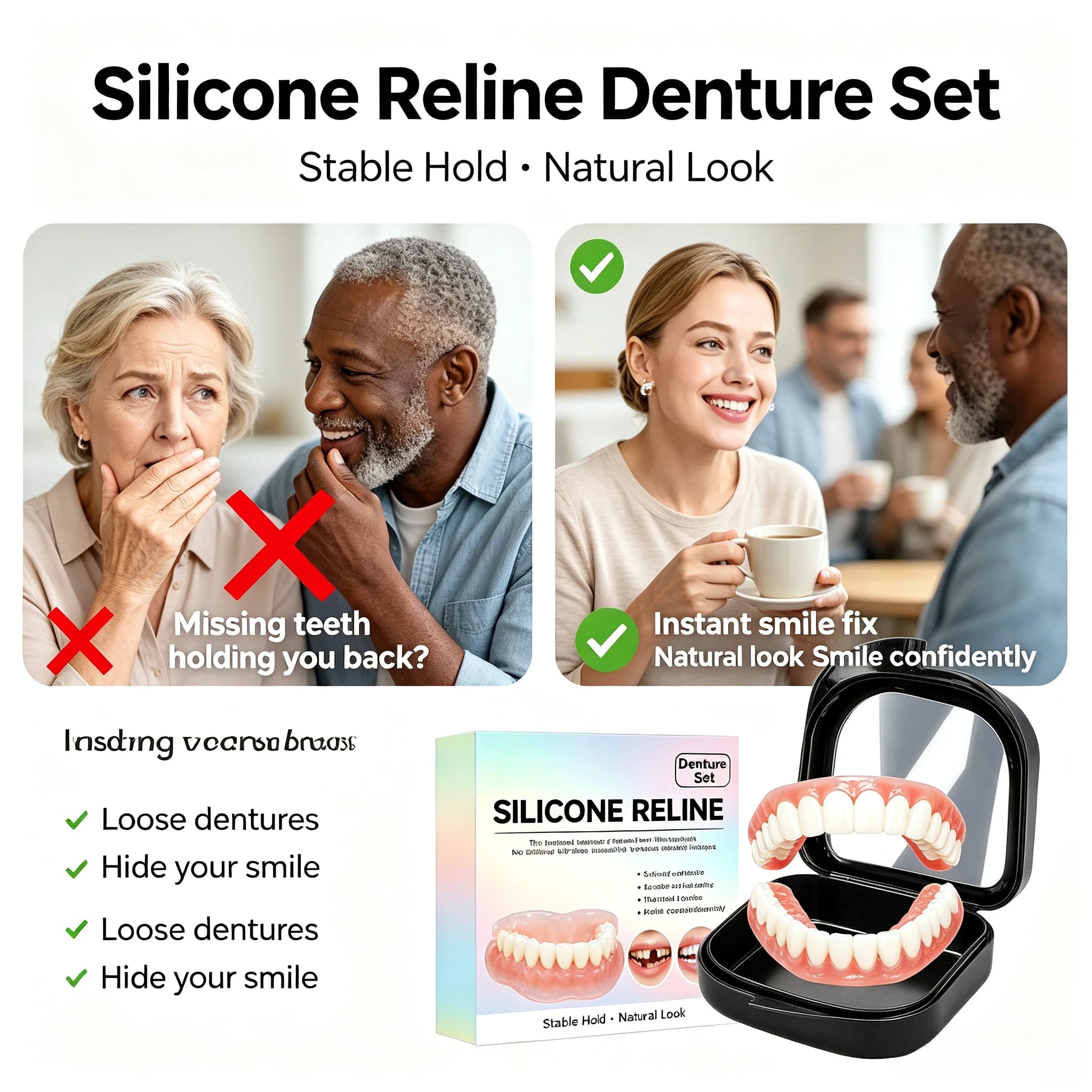 Comfort Fit Silicone Denture Set for Natural Smile - 4