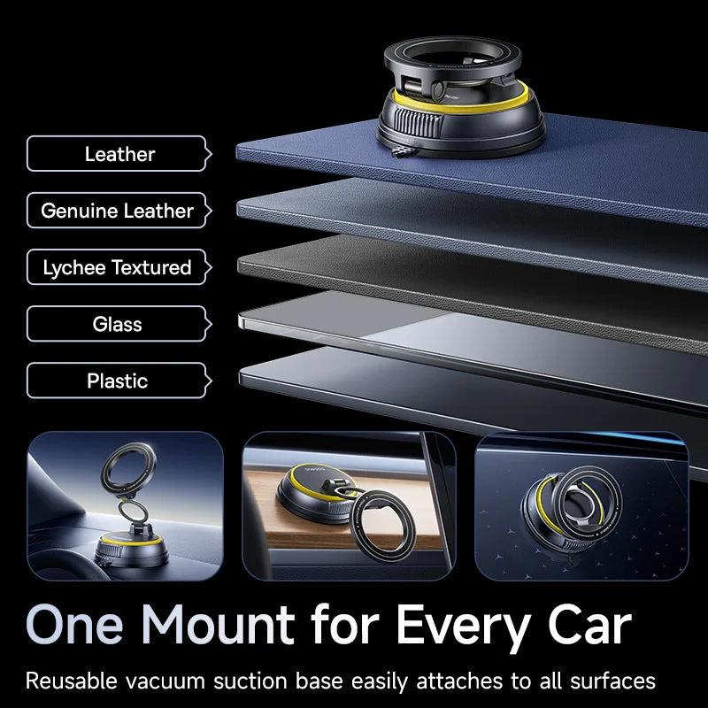 Magnetic Vacuum Suction Car Phone Mount with 360° Rotation - 6