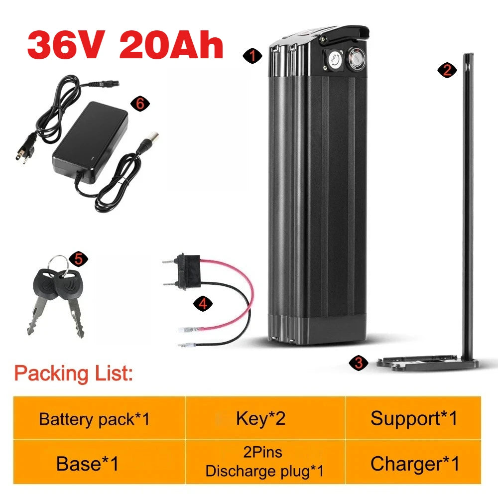 Silverfish E-Bike Lithium Battery Pack for 36V 48V Electric Bicycles