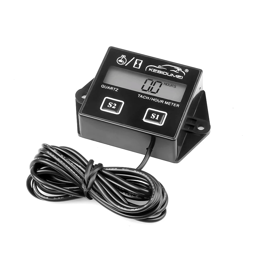 Digital Engine Tachometer and Hour Meter for Gas Engines