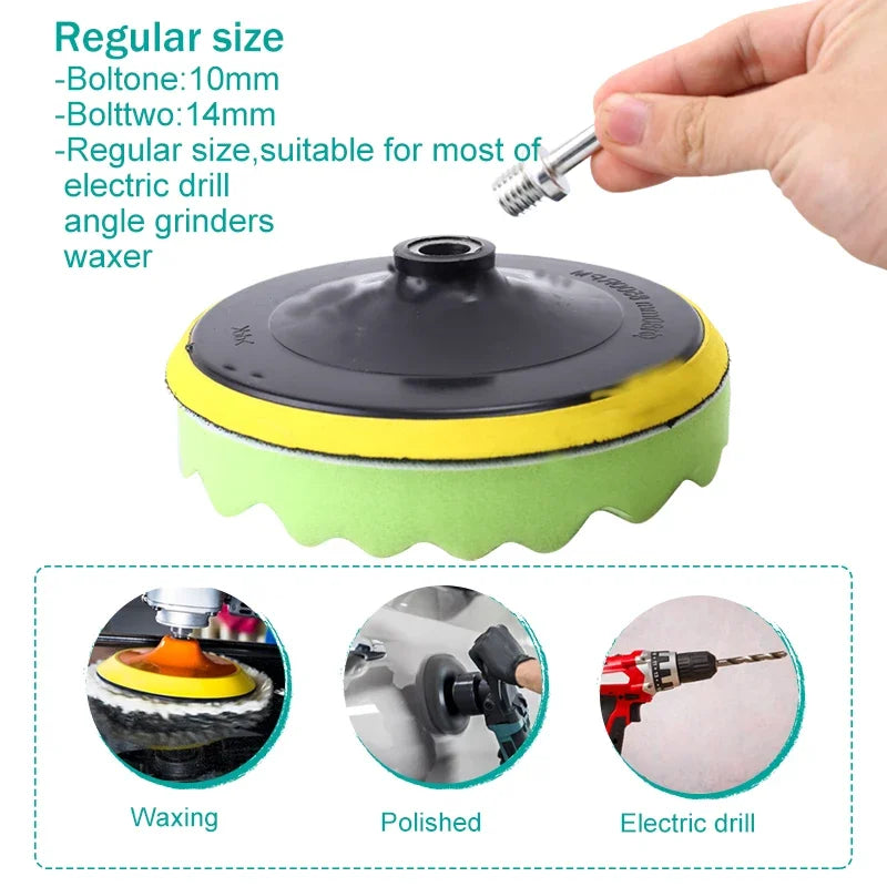 11 Piece Car Polishing Sponge Pad and Buffer Kit for Vehicle Detailing