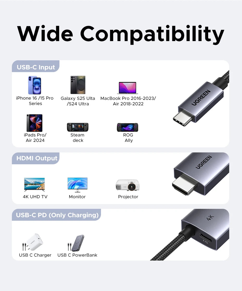 4K USB-C to HDMI Adapter with 100W PD Fast Charging - 14