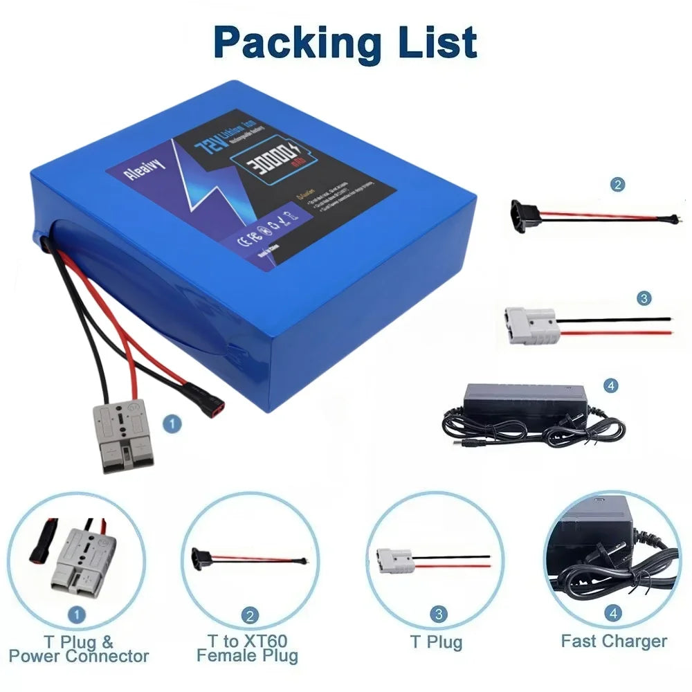 72V Lithium-Ion E-Bike and Scooter Battery Pack
