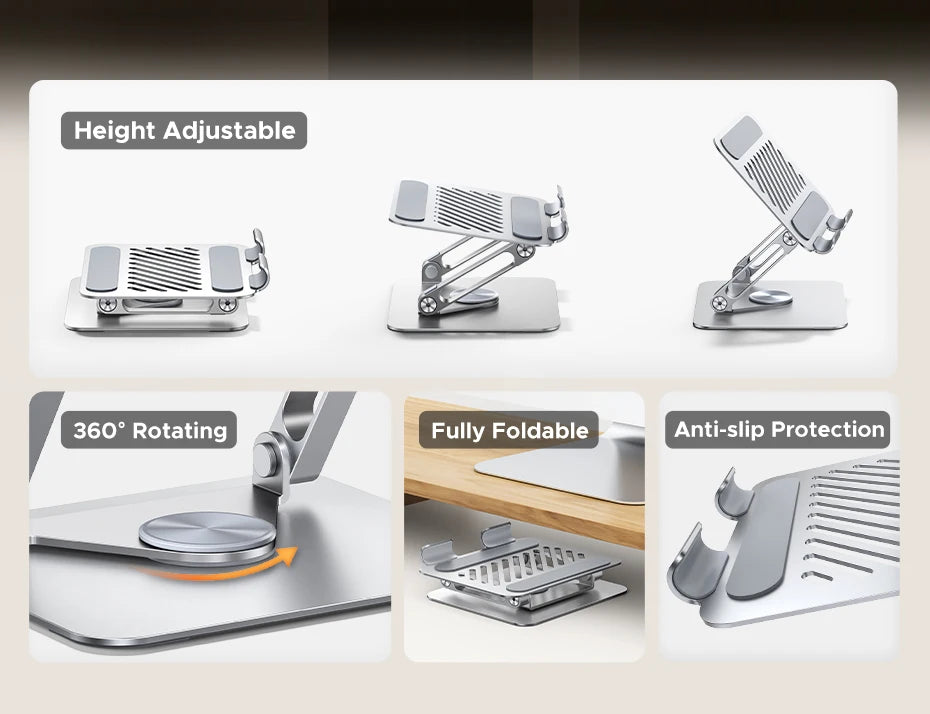 360° Rotating Aluminum Tablet and Phone Stand