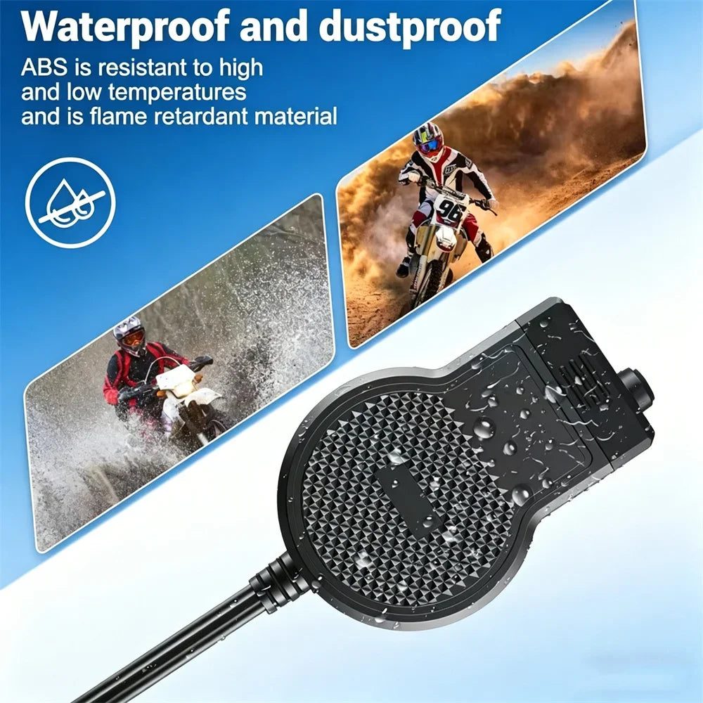 Motorcycle Dual Port USB C and A Fast Charger with Retractable Cable