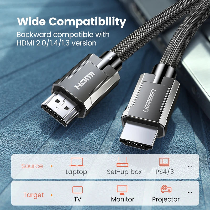 8K 60Hz Ultra High-Speed HDMI 2.1 Cable for Gaming and Home Theater