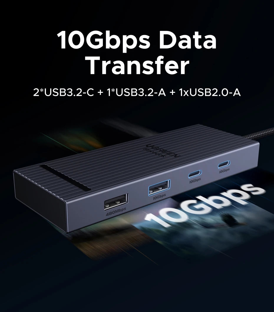 8-in-1 USB-C Hub with 4K 60Hz HDMI and 100W PD Charging