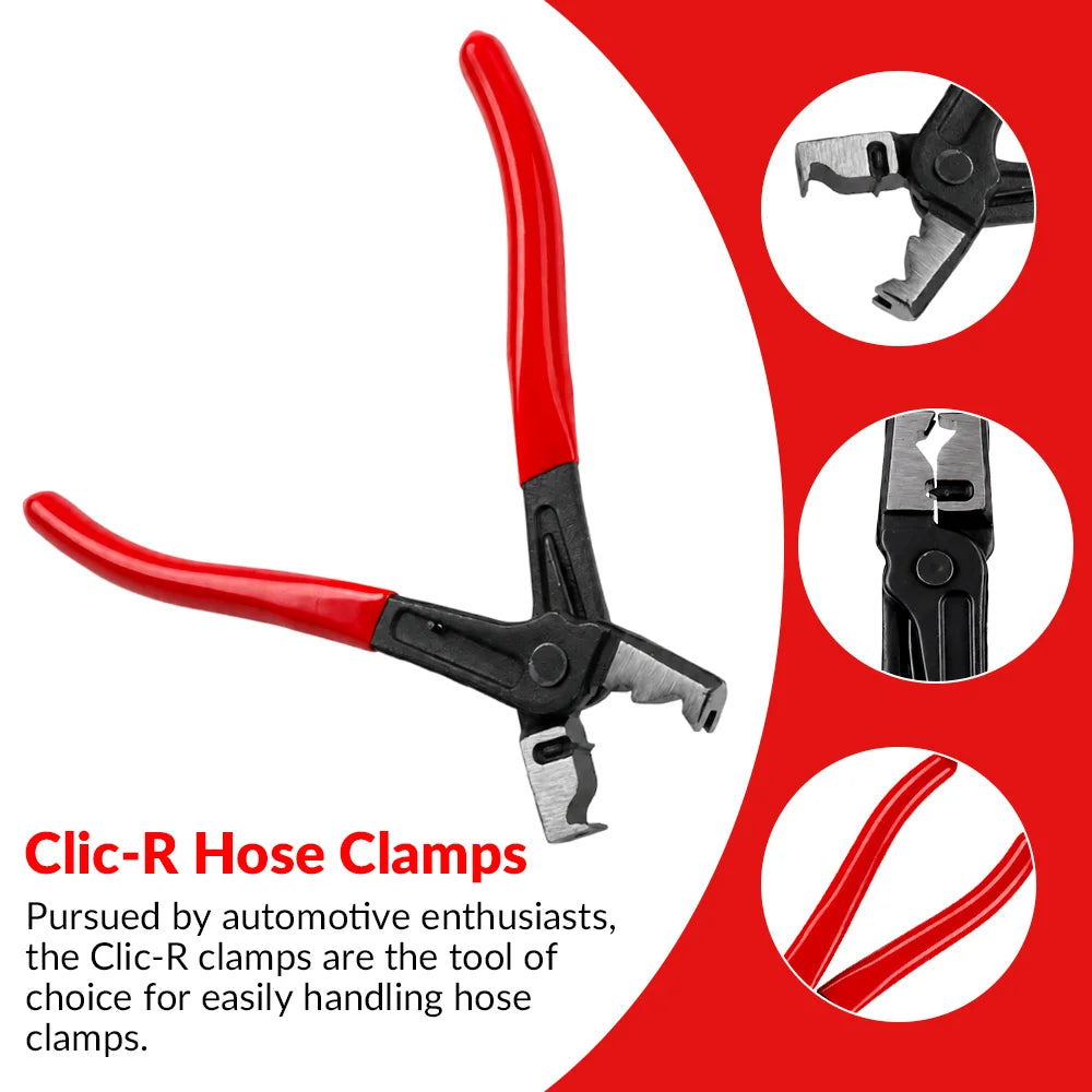 Automotive Hose Clamp Pliers Set for Fuel and Coolant Lines - 6