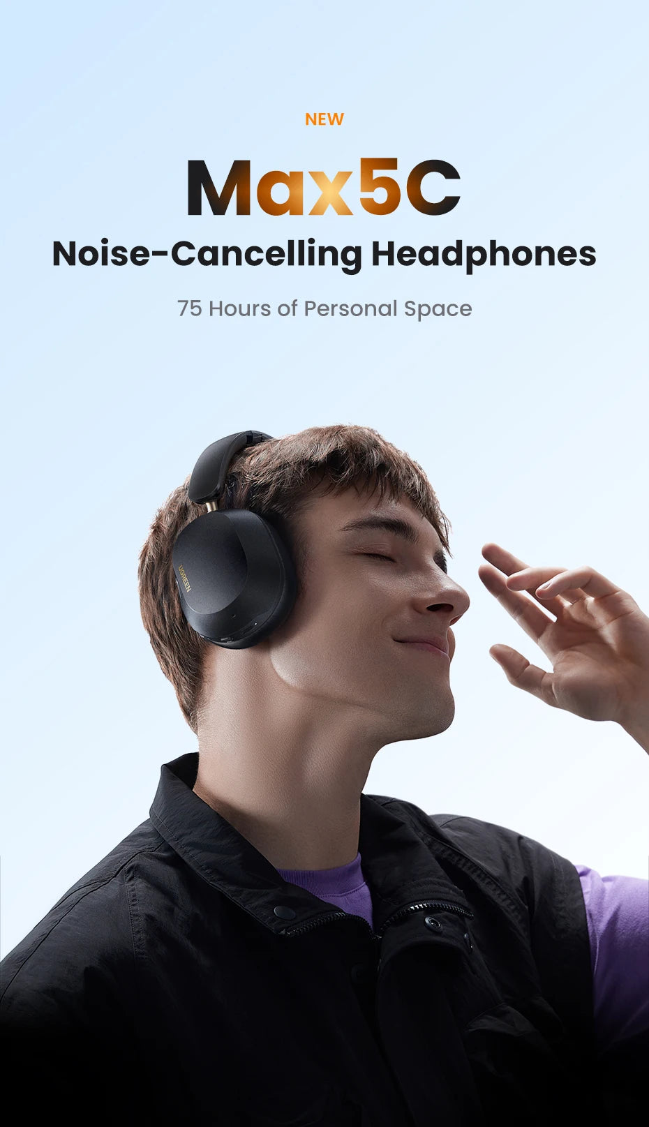Wireless Noise Cancelling Headphones with 75H Battery & Spatial Audio