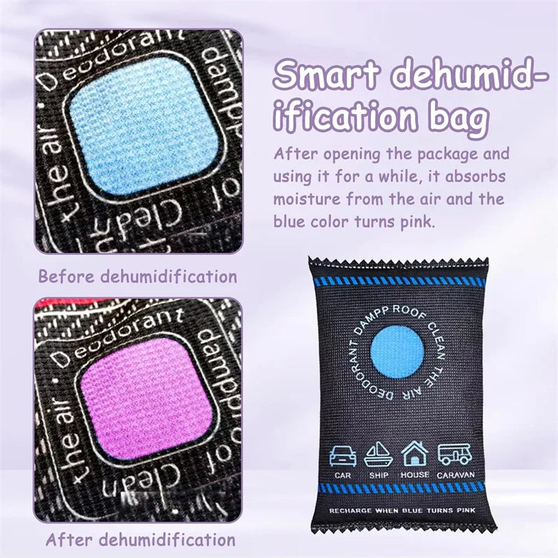 100g Reusable Silica Gel Moisture Absorber Humidity Indicator Bag