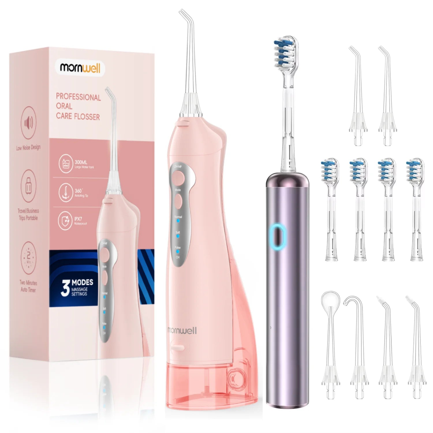 Portable Oral Irrigator and Electric Toothbrush Dental Care Set - 24