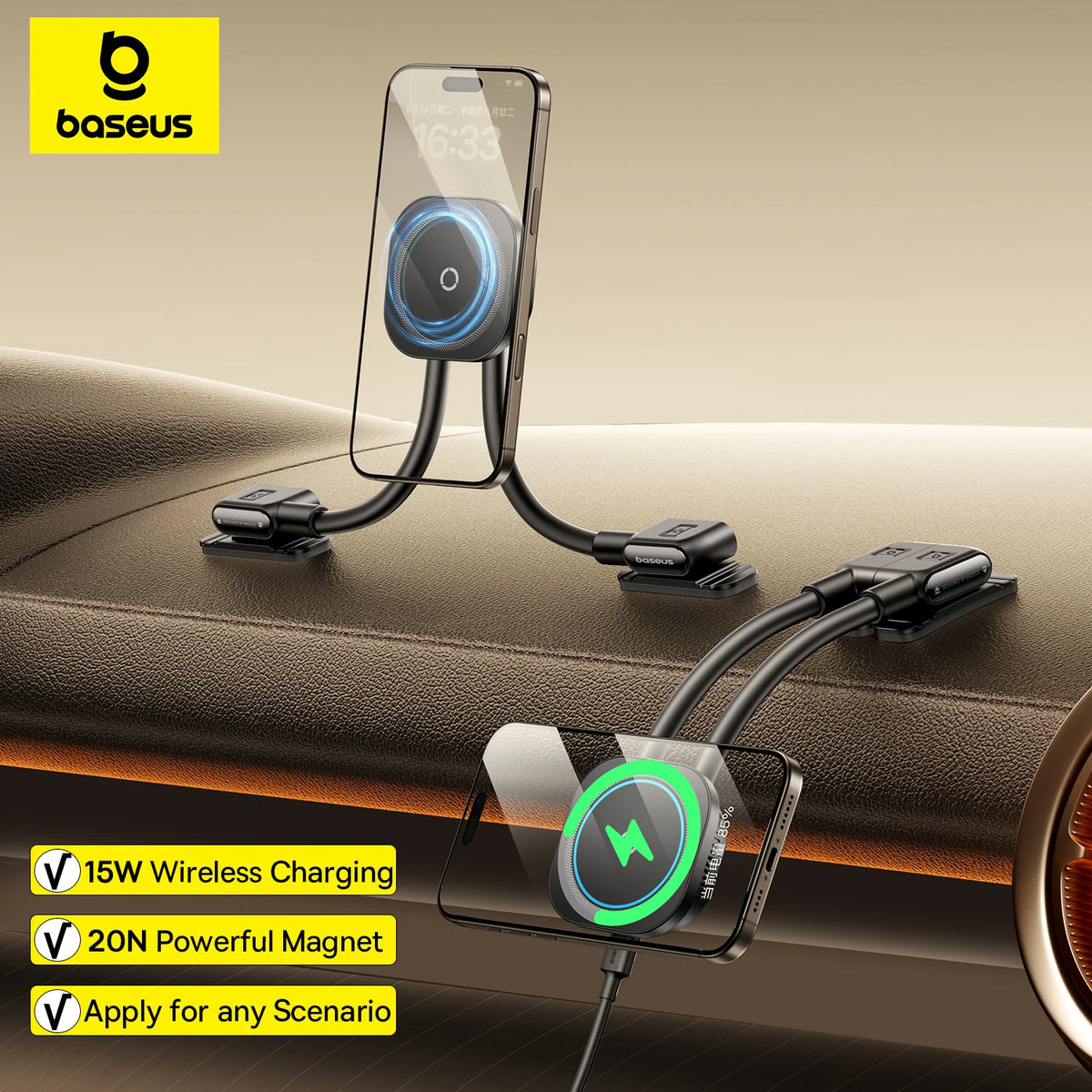 Magnetic Foldable Car Phone Holder for Dashboard