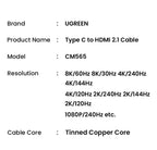 8K USB-C to HDMI Adapter Cable for High-Resolution Displays