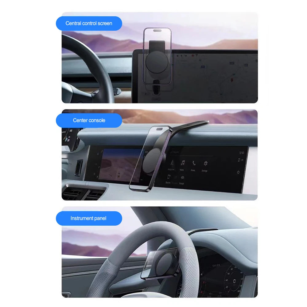 Foldable Magnetic Car Phone Mount for Dashboard Navigation