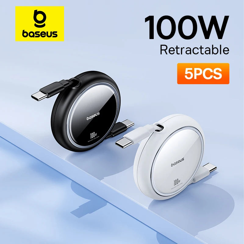 100W Fast Charging Retractable USB-C Cable - 1