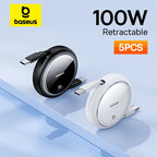 100W Fast Charging Retractable USB-C Cable