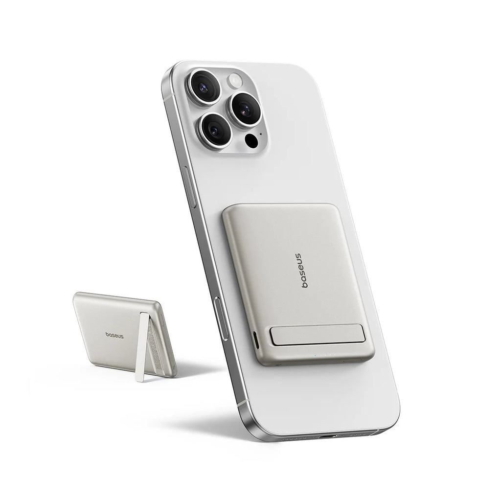 Qi2 Magnetic Portable Wireless Power Bank with Kickstand 5000mAh