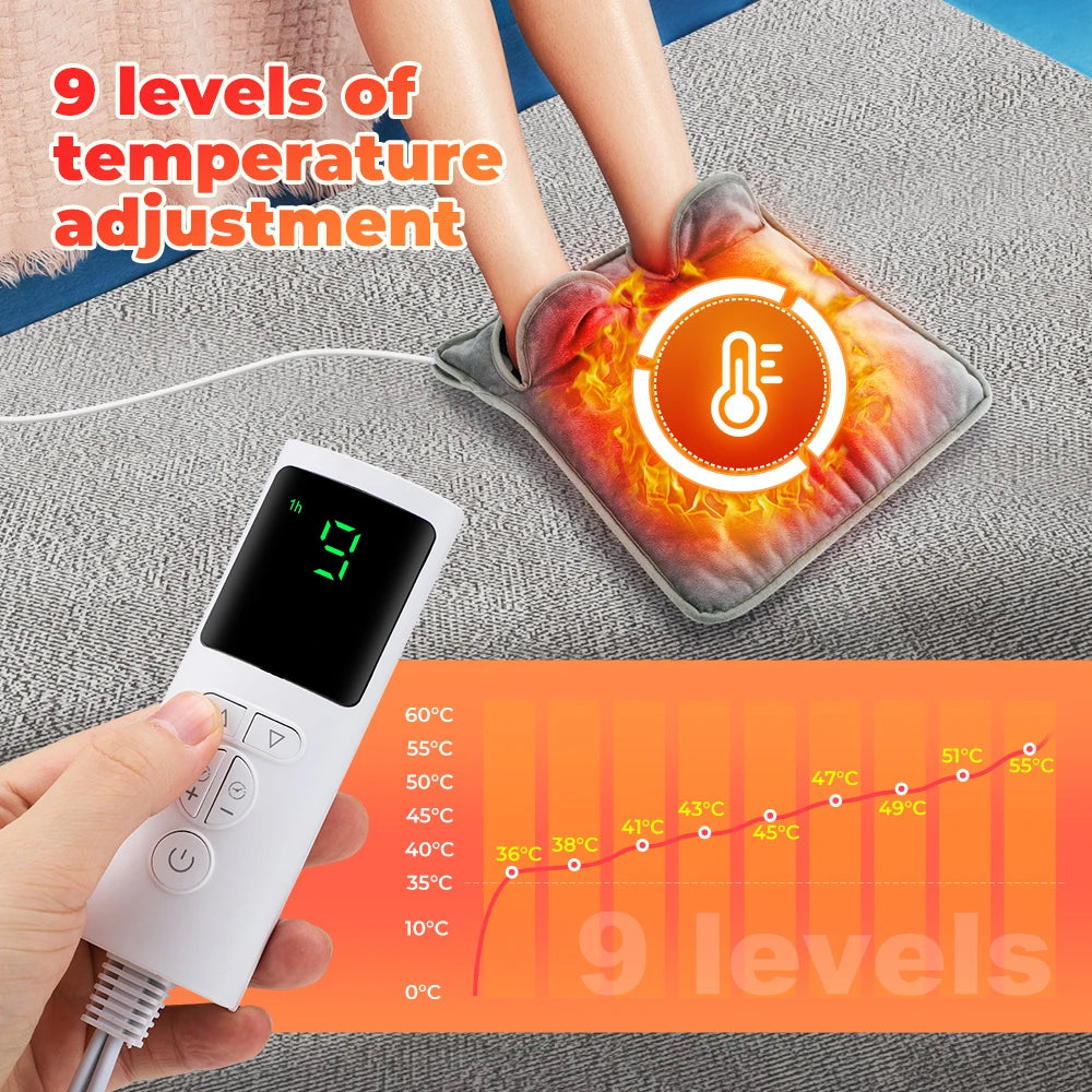 Electric Heated Foot Warmer with Adjustable Heat and Timer - 3