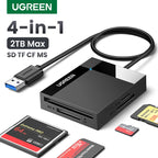 4-in-1 USB 3.0 Memory Card Reader for SD TF CF and MS Cards