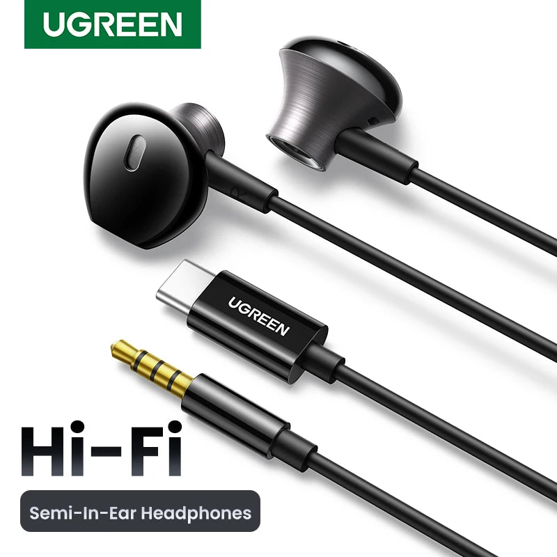 Hi-Fi Wired Earbuds with 3.5mm and USB-C Connectors