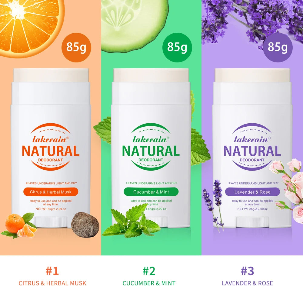 Long-Lasting Natural Solid Deodorant Stick for Men and Women