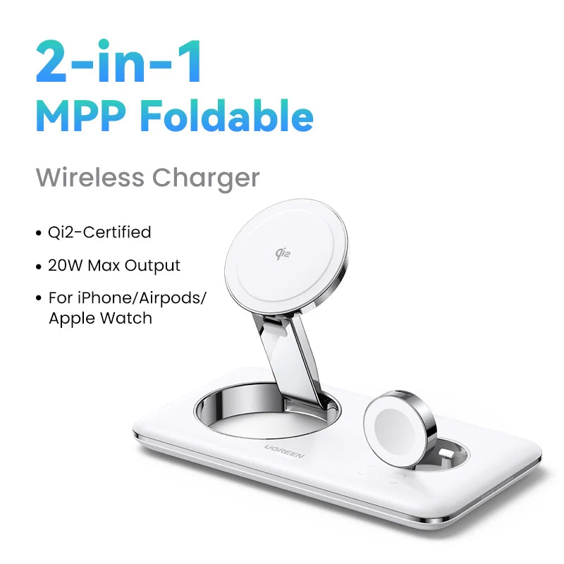 2-in-1 Magnetic Wireless Charging Station for iPhone and Earphones