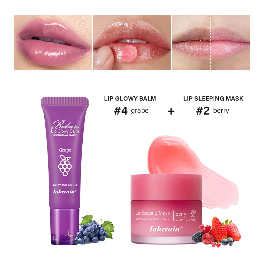 Moisturizing Lip Balm and Night Sleeping Mask Set