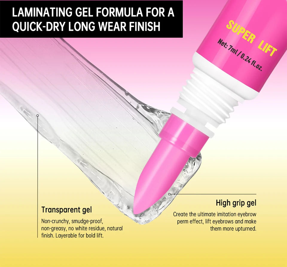 Brow Lamination Gel with Built-in Comb for Lifted Brows