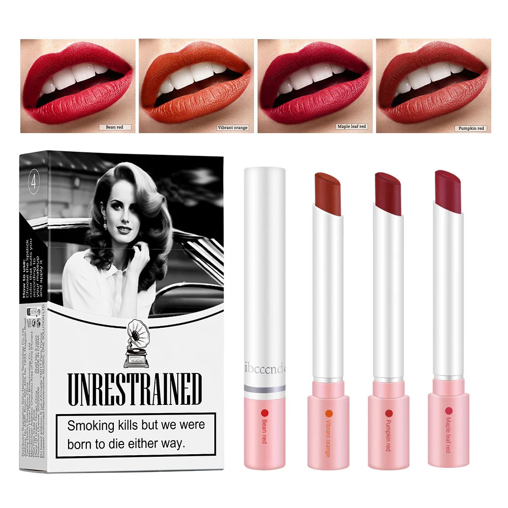 Matte Lipstick Set with Creative Cigarette Design