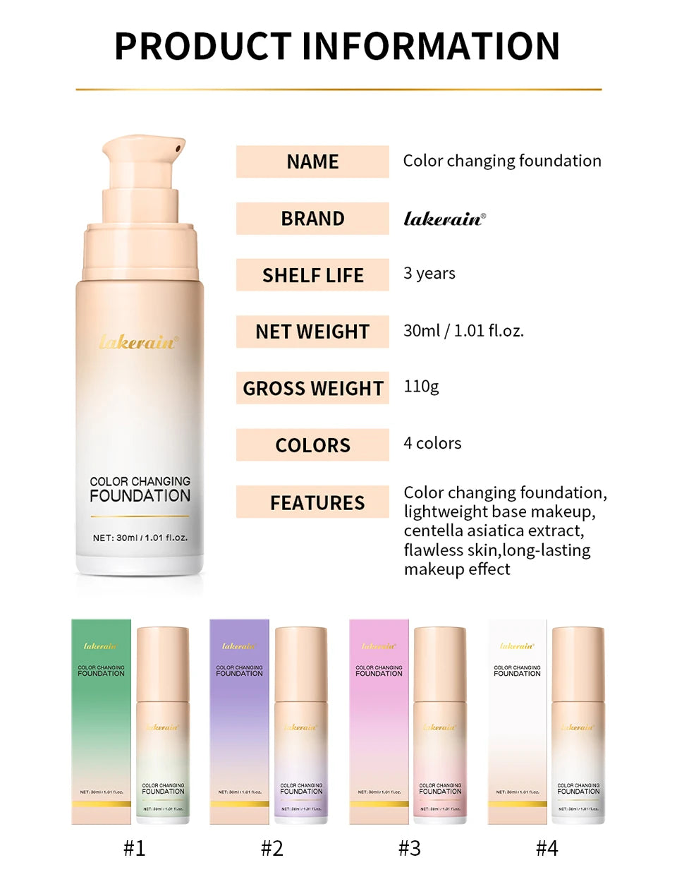 Color-Changing 4-in-1 Skin Tone Adjusting Foundation with SPF 30 - 29