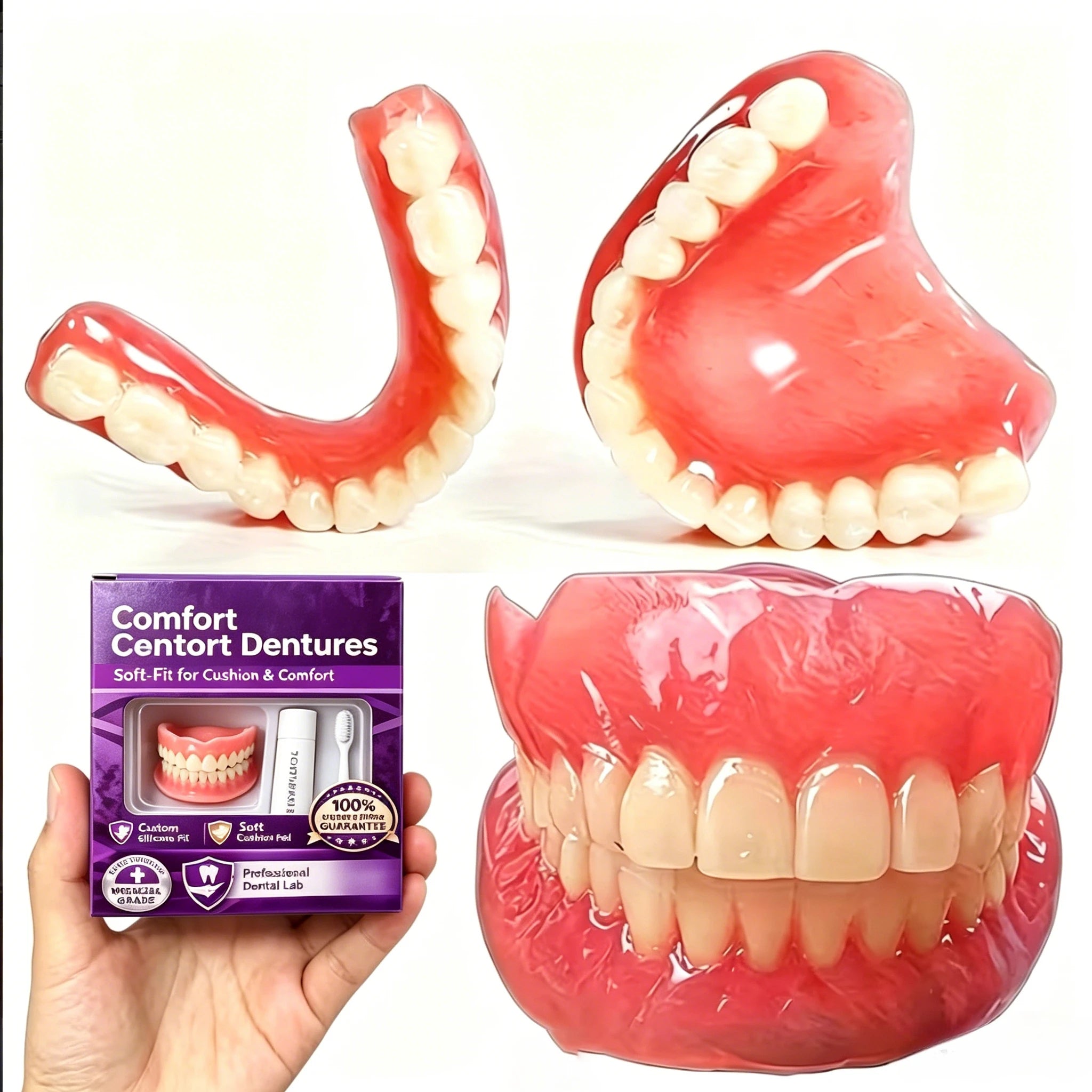 Comfort Silicone Denture Set for Instant Smile and Oral Care - 1