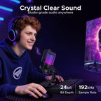 USB Condenser Microphone with RGB Lighting for Gaming and Streaming